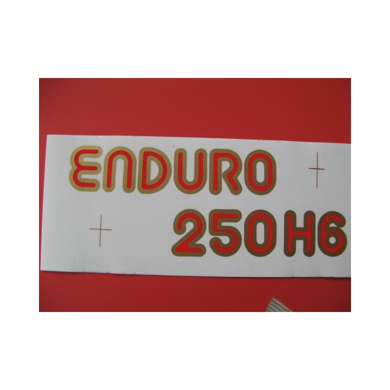 montesa enduro 250 H6 adhesivo "enduro 250 H6" en rojo y oro (1