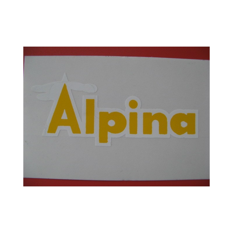 bultaco alpina adhesivo "alpina" amarillo y blanco de las tapas