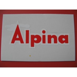 bultaco alpina adhesivo "alpina" rojo con borde blanco para alpi
