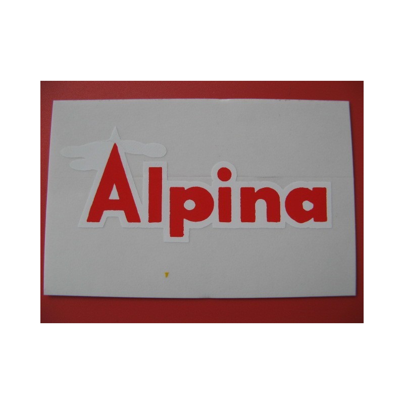 bultaco alpina adhesivo "alpina" rojo con borde blanco para alpi