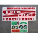 puch minicross 3 juego de adhesivos en rojo y blanco