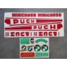 puch minicross 3 juego de adhesivos en rojo y blanco