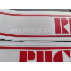 puch 80 TT replica monjonell juego de pegatinas en rojo y blanco