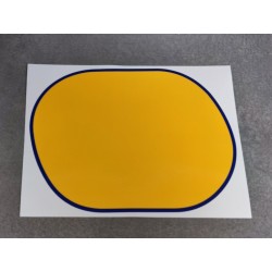montesa enduro H7 pegatina o adhesivo de la tapa lateral izquierda amarillo con borde azul