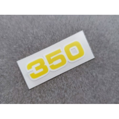 bultaco pegatina "350" en amarillo con borde blanco