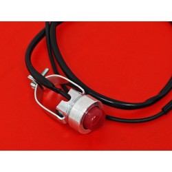 intrruptor de pare o claxon metalico universal con el boton rojo y  40 cm de cable