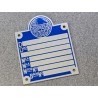 placa identificativa bastidor chapa de industria motos años 40 50 60 70 en azul