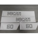 ducati 50 TS juego de adhesivos blancos