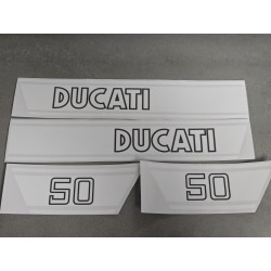 ducati 50 TS juego de adhesivos blancos