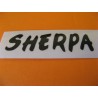 bultaco sherpa adhesivo "sherpa" negro de arriba del deposito