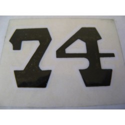 bultaco 74 adhesivo "74" en negro y blanco