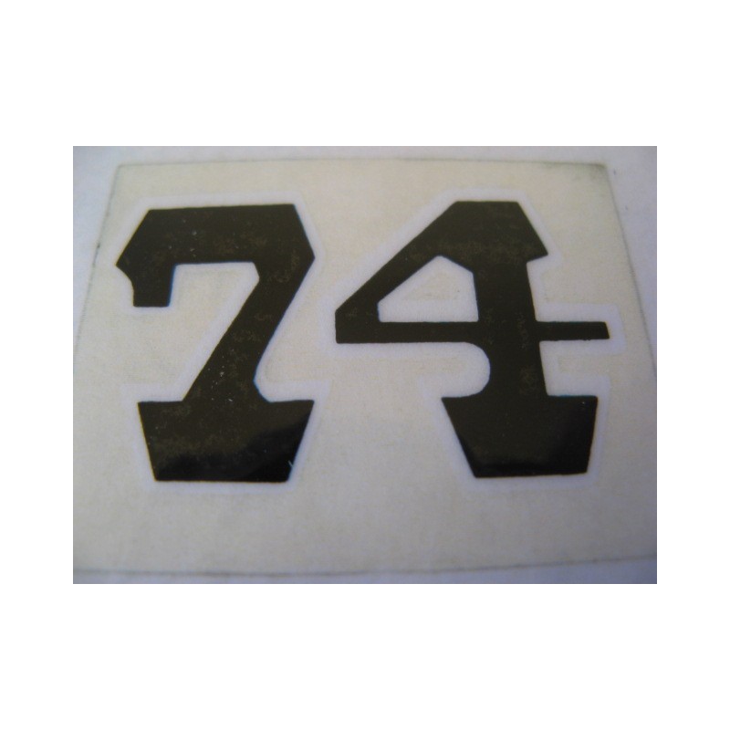 bultaco 74 adhesivo "74" en negro y blanco