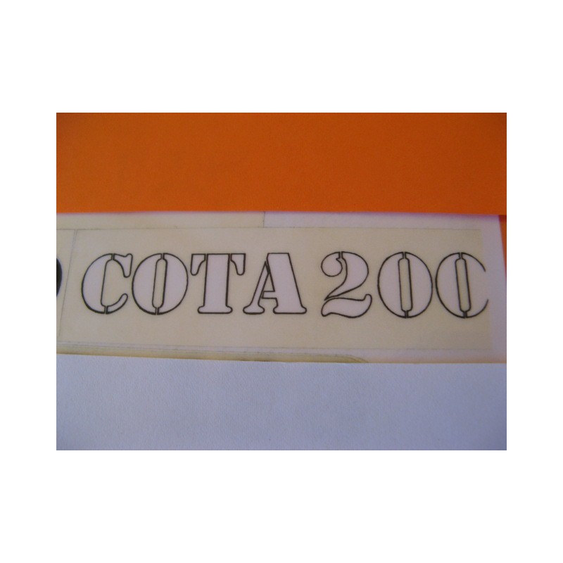 montesa cota 200 adhesivo blanco con borde negro 10 x 1,8