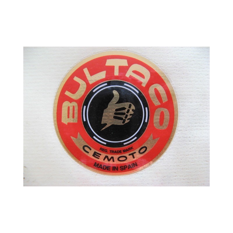 bultaco emblema adhesivo en rojo y oro