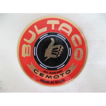 bultaco emblema adhesivo en rojo y oro