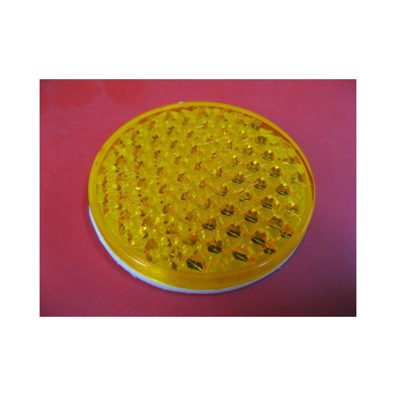 catadrioptico amarillo base adhesiva de 55 mm