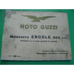 guzzi ercole 500 motocarro libro de despiece original