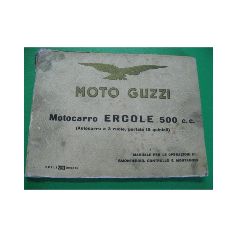 guzzi ercole 500 motocarro libro de despiece original