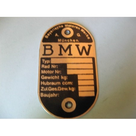 bmw chapa identificativa para poner en el chasis