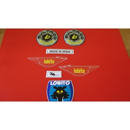 bultaco lobito 74 Mk6, 7 y 8 adhesivos con emblemas relieve