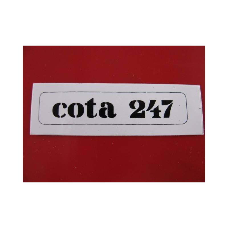 montesa cota 247 adhesivo blanco con borde negro 10,5 x 2