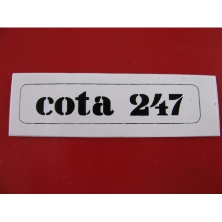 montesa cota 247 adhesivo blanco con borde negro 10,5 x 2