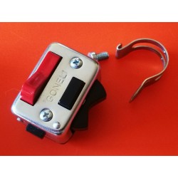 interruptor rectangular zincado para fijar al manillar o atornillar al soporte de maneta Amal SIN CABLEADO ELECTRICO