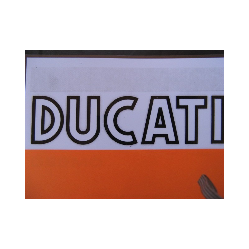 ducati, emblema depósito blanco/negro