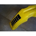 gardabarros delantero universal plastico amarillo con rejilla moto cross o enduro baja