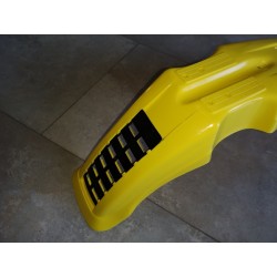 gardabarros delantero universal plastico amarillo con rejilla moto cross o enduro baja