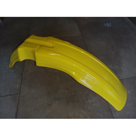 gardabarros delantero universal plastico amarillo con rejilla moto enduro o cross baja
