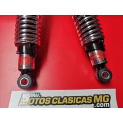 amortiguadores betor para moto de trial negro con muelle cromado y 5 precargas