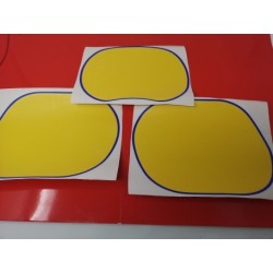 montesa enduro H7  250 y 360 juego de adhesivos de faro y porta numero amarillo con borde azul