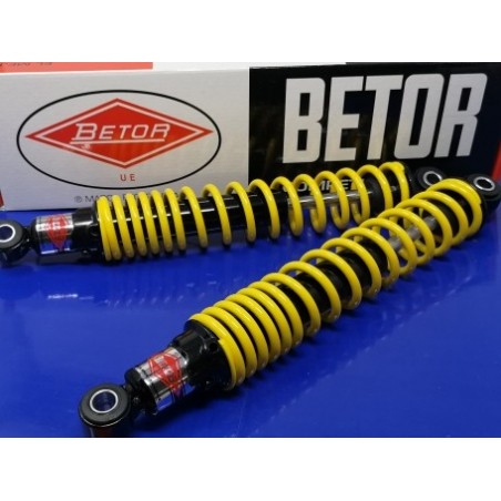 amortiguadores betor para moto de trial de 34 cm y 5 precargas negro con muelle amarillo