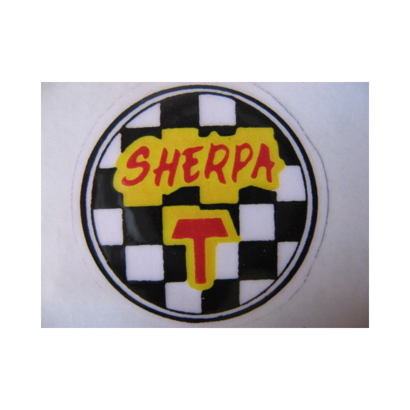Bultaco sherpa T, emblema "sherpa T " dela tapa lateral