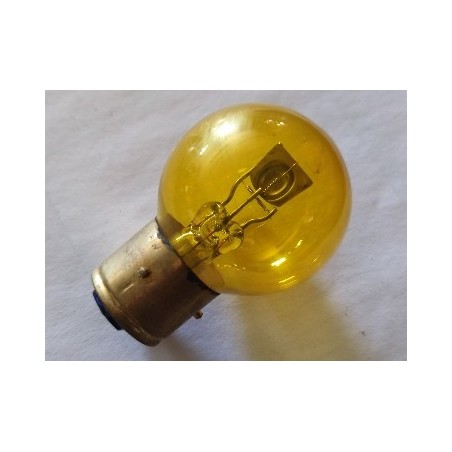 bombilla de faro de 6 voltios 35-35 watios cristal esferico amarillo casquillo de 21 milimetros con 3 tetones